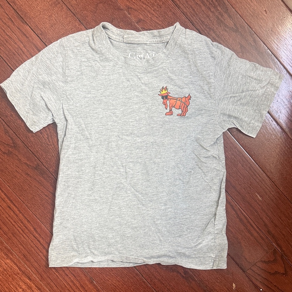 Kids Gray Short-Sleeve Tee with Orange Dog Graphic